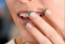 Ανοιξιάτικο πράσινο manicure