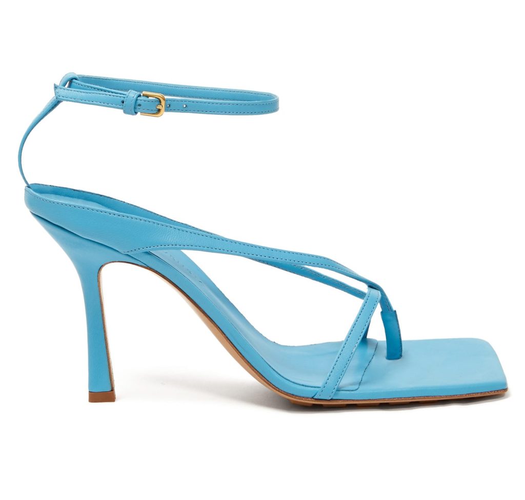 Γαλάζιο γυναικείο πέδιλο square-toe Bottega Veneta